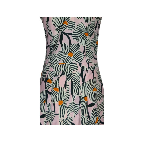 MOSCHINO Pleated Midi‎ Dress Small Cottage Core Fairy Romantic Floral Pink Green - Picture 11 of 16